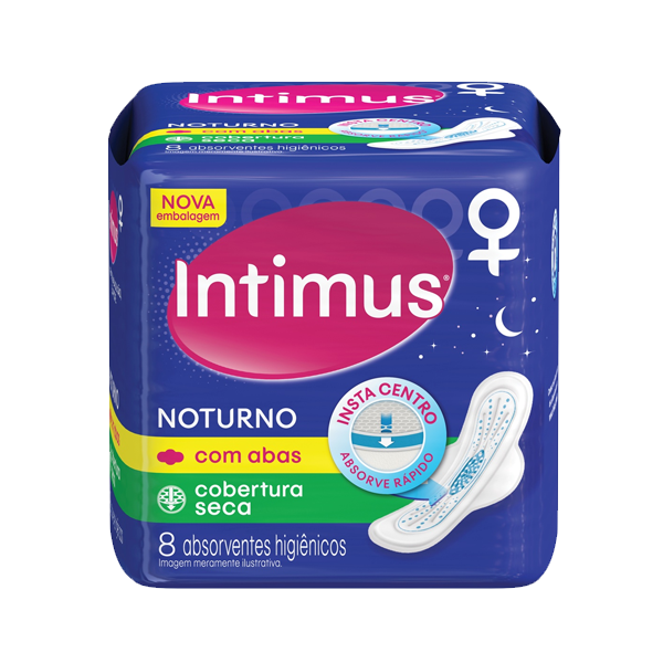 Absorvente Externo Intimus Noturno Seca c Abas- 8un Absorvente Externo Intimus Noturno Seca com Abas- 8un - Imagem 1