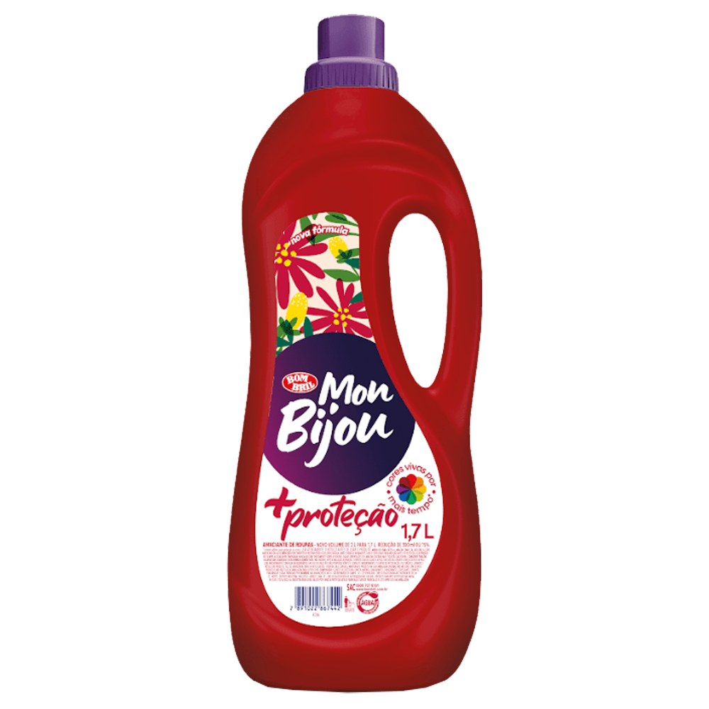 Amaciante Mon Bijou Vermelho 1700ml Amaciante de Roupas Mon Bijou Magia 1,7l - Imagem 1