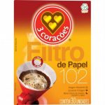 Filtro de Papel 3 Corações Nº 102 com 30un