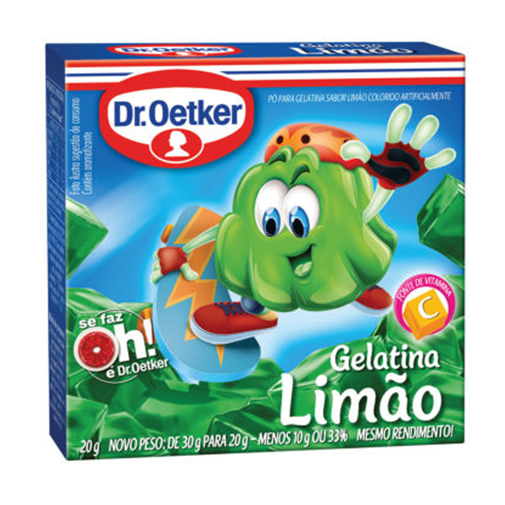 Gelatina Limão Dr Oetker Gelatina Sabor Limão Dr. Oetker 20g - Imagem 1