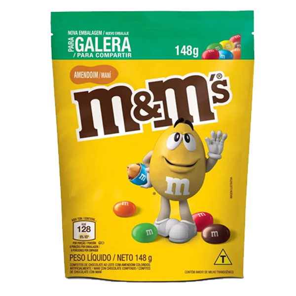 M&M's Amendoim 148g Confeitos de Chocolate Com Amendoim M&M's 132g - Imagem 1
