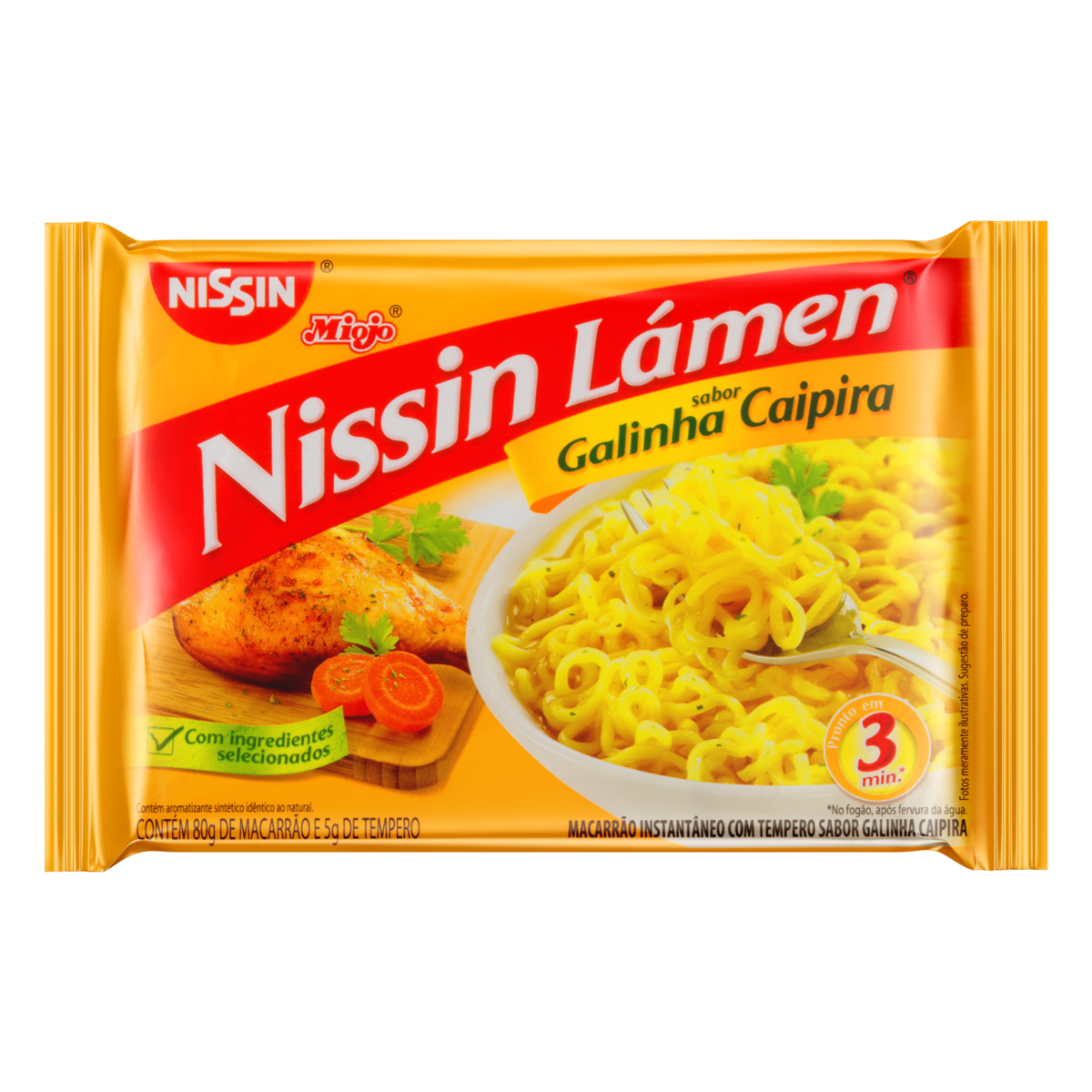Miojo Nissin Lámen Galinha Caipira 80g Miojo Nissin Lámen Galinha Caipira 80g - Imagem 1