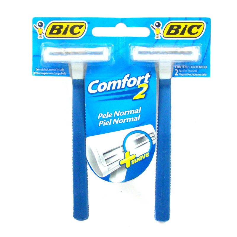 PRESTOBARBA BIC COMFORT AZUL C 2UND Aparelho de Barbear Descartável Bic Comfort2 2 unidades - Imagem 1