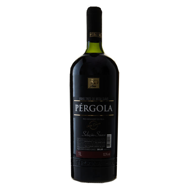 Vinho Pérgola Tinto Seleção Serra Gaúcha Vinho Tinto Suave Pérgola Garrafa 1L - Imagem 1