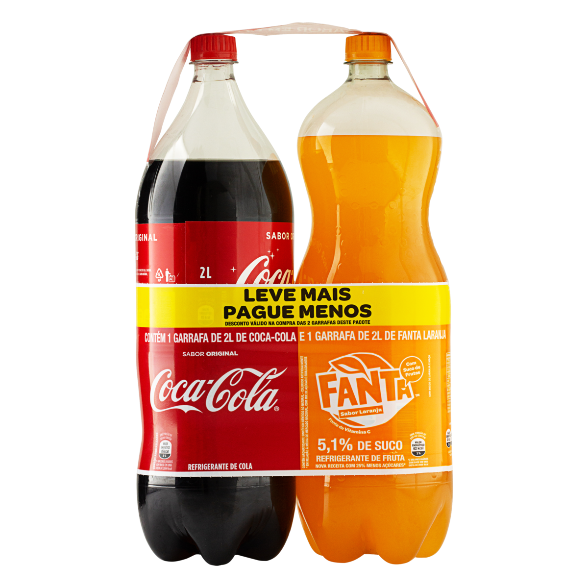 kit coca e fanta Kit Coca-Cola e Fanta Laranja 2l - Imagem 1