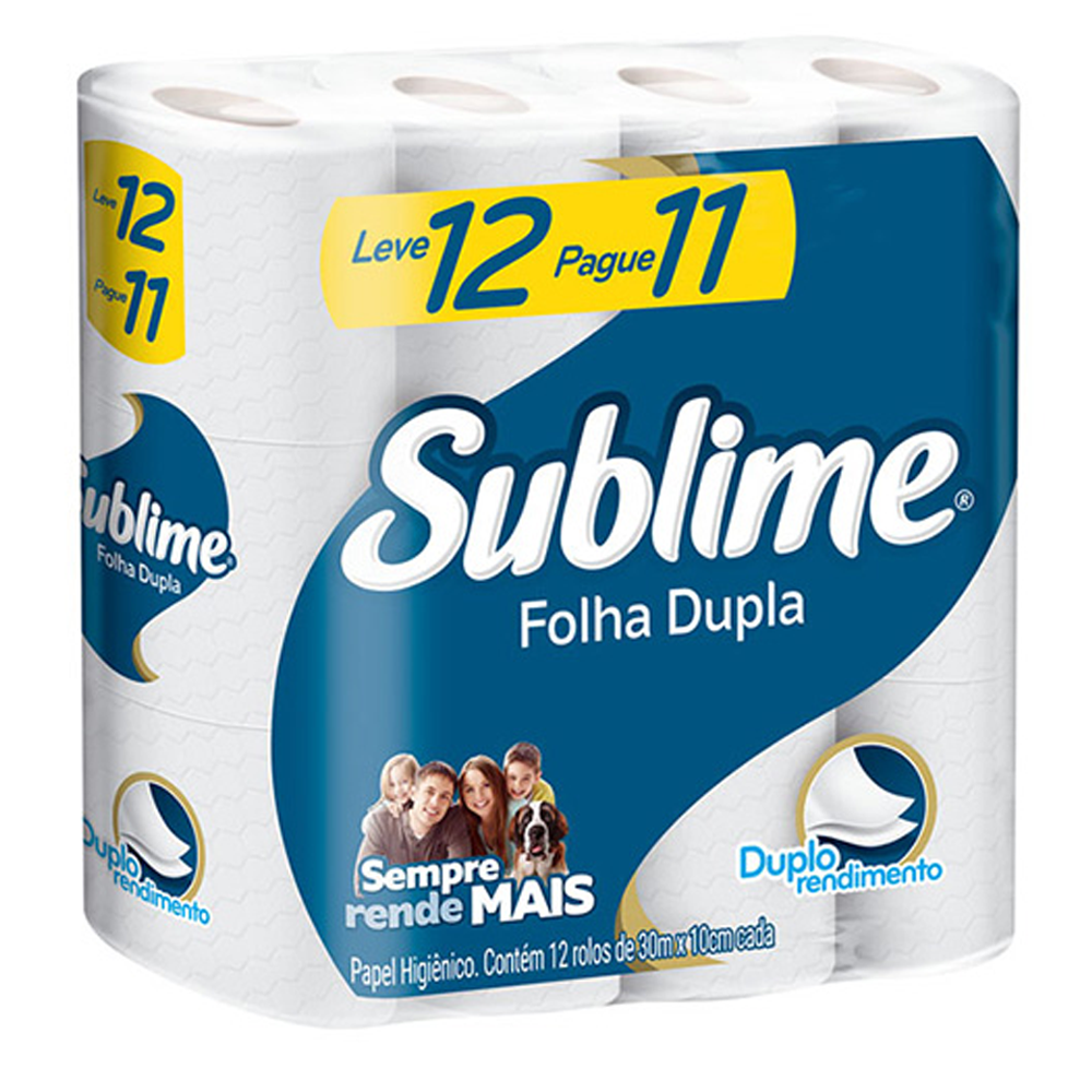 Papel Higienico Sublime Papel Higiênico Sublime Folha Dupla com 12 Rolos - Imagem 1