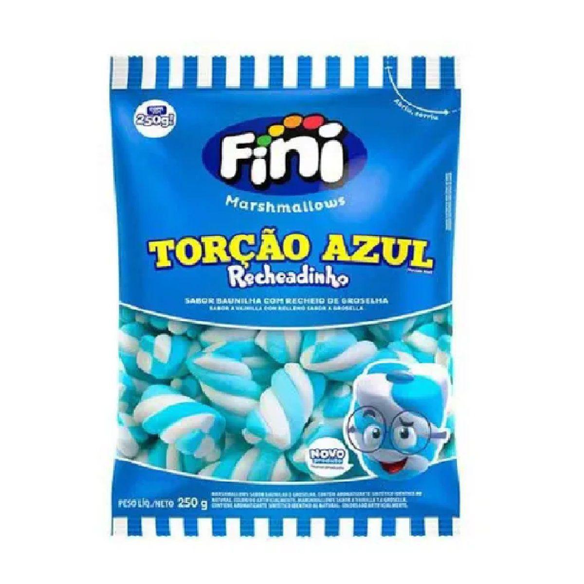 fini recheadinho 250g azul Marshmallows Fini Torção Azul Recheadinho 250g - Imagem 1
