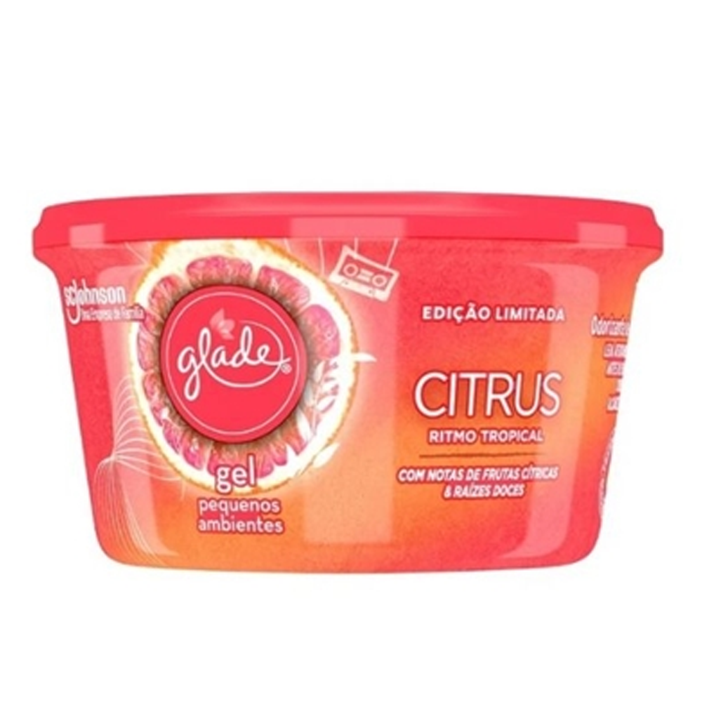Odorizante Glade Citrus Ritmo Tropical Odorizante de Pequenos Ambiente Gel Glade Citrus Ritmo Tropical 70g - Imagem 1