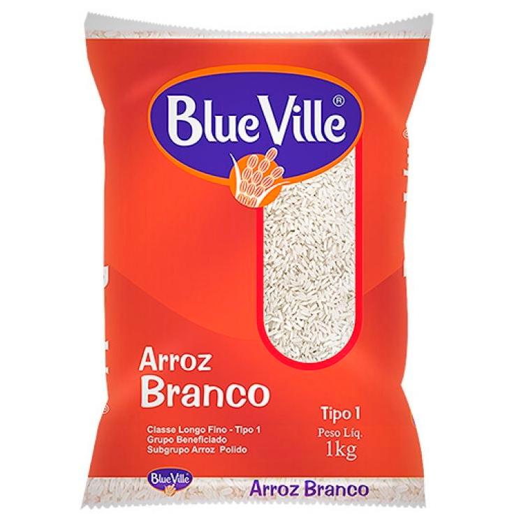 Blue Ville Arroz Branco Tipo 1 Blue Ville 1Kg - Imagem 1