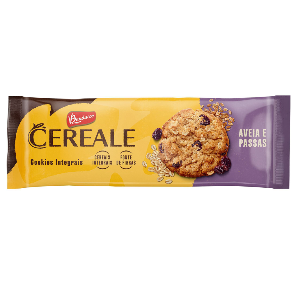 COOOOOKIEEEEESSSS Biscoito Cookies Integral Aveia e Passas Bauducco 60g - Imagem 1
