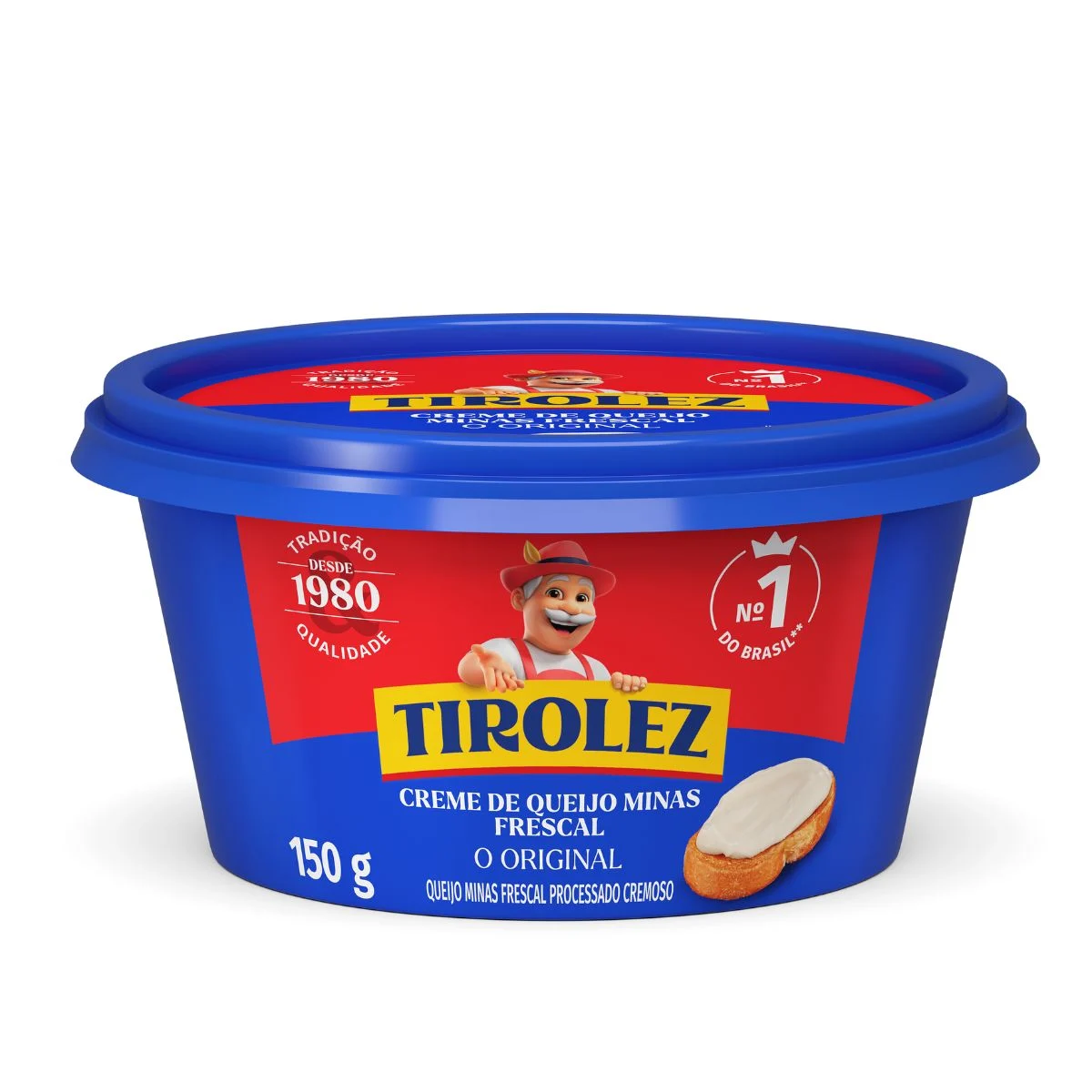 997951-7896030521614-creme de queijo tirolez minas frescal original pote 150g-tirolez-1 Creme De Queijo Tirolez 150g - Imagem 1